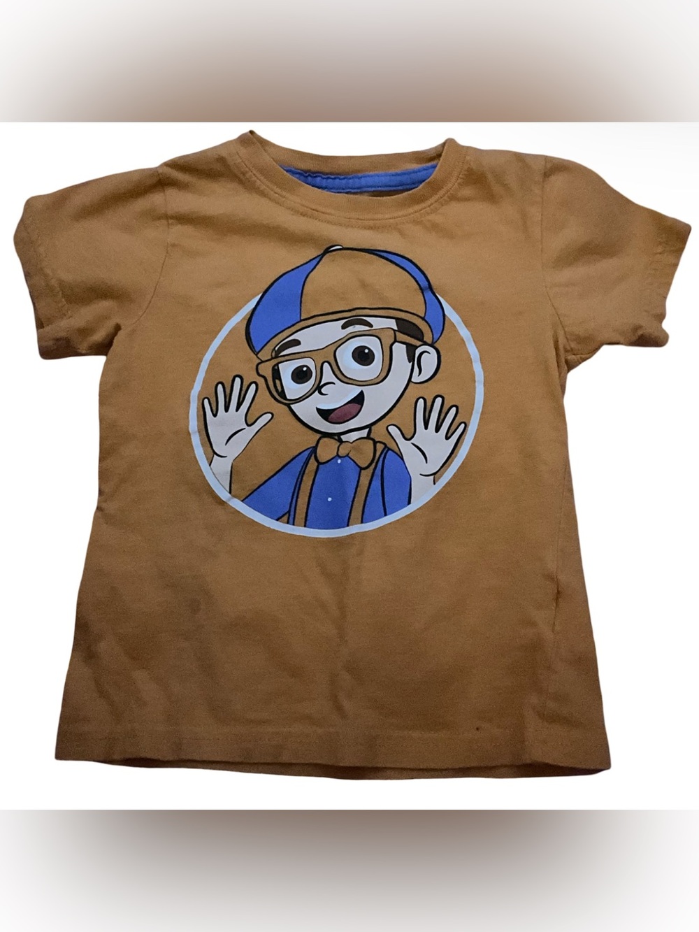 Blippi Boys Orange & Blue Graphic T-Shirt 3T Toddler Short Sleeve Cotton